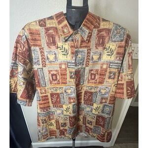 Tori Richard Honolulu Shirt Mens L Hawaiian Geometric Cotton Button Up